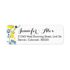 Rustic Floral Wedding Return Address Label