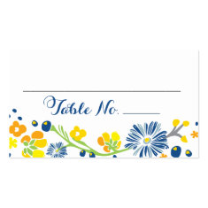 Rustic Floral Wedding Table No. Card Business Card Templates