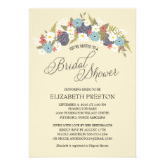 Rustic Floral Wreath Bridal Shower Card