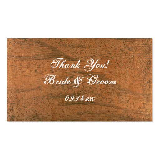 Rustic Flower Country Wedding Favor Tags Business Card Template (back side)