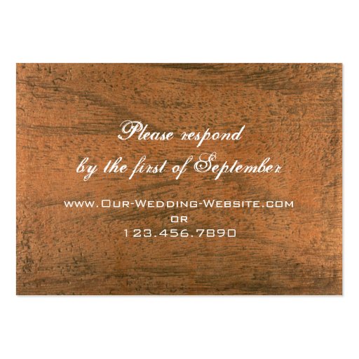 Rustic Flower Country Wedding RSVP Response Card Business Card Templates (back side)