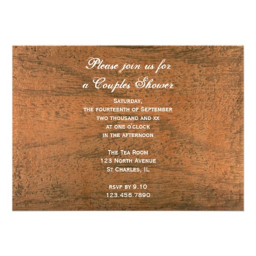 Rustic Flower Couples Country Wedding Shower Custom Invite