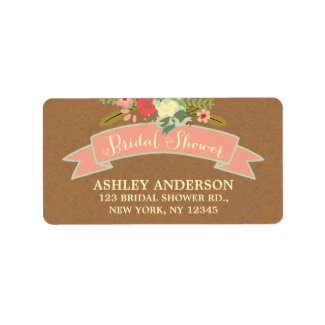 Rustic Flowers | Bridal Shower Address Labels