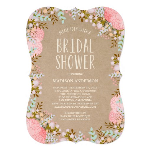 Rustic Flowers | Bridal Shower Invitation