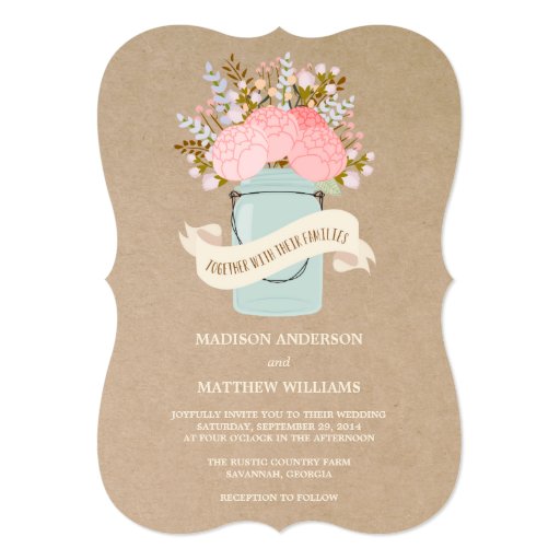 Rustic Flowers | Wedding Invitation (front side)