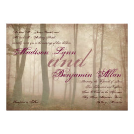 Rustic Forest Fall Autumn Country Wedding Invites