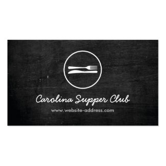 logo of a fork & knife encased in a circle, this business card template is perfect for chefs, restaurants, diners, cafes, foodies, food bloggers, bars, cooks, and bakeries