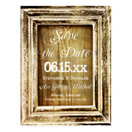 Rustic Frame Wood Save the Date Postcards