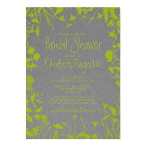 Rustic Garden Bridal Shower Invitations