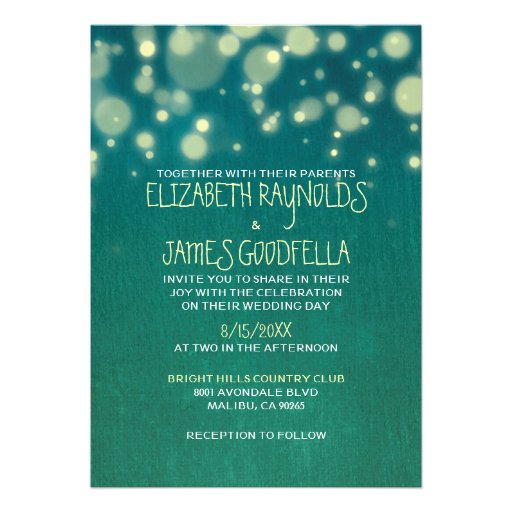 Rustic Garden Light Wedding Invitations