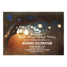 rustic garden lights lanterns wedding invites