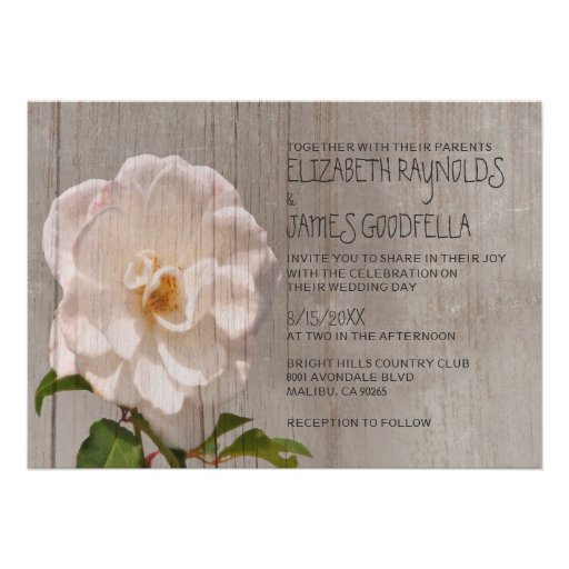 Rustic Gardenia Wedding Invitations