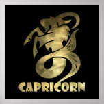 Rustic Gold Capricorn Goat 2 Poster