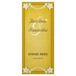 Rustic Gold Floral Wedding Dinner Menu Cards Full Color Rack Card