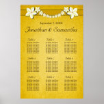 Rustic Gold Floral Wedding Table Seating Charts Print