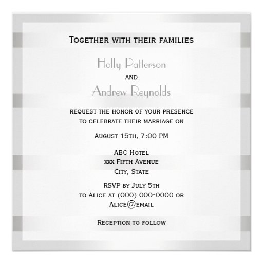 Rustic Golden Horseshoes Silver Wht Wedding Custom Announcement
