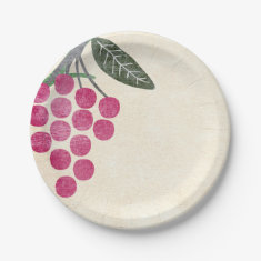   Rustic Grapes Paper Plates 7 Inch Paper Plate