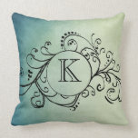 Rustic Green and Blue Bohemian  Flourish Pillows