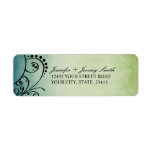 Rustic Green and Blue Bohemian Return Address Custom Return Address Labels