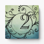 Rustic Green and Blue Bohemian Table Number Display Plaques