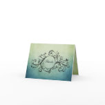 Rustic Green and Blue Bohemian Thank You Note Greeting Card