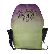 Rustic Green and Purple Bohemian  Flourish Commuter Bags
