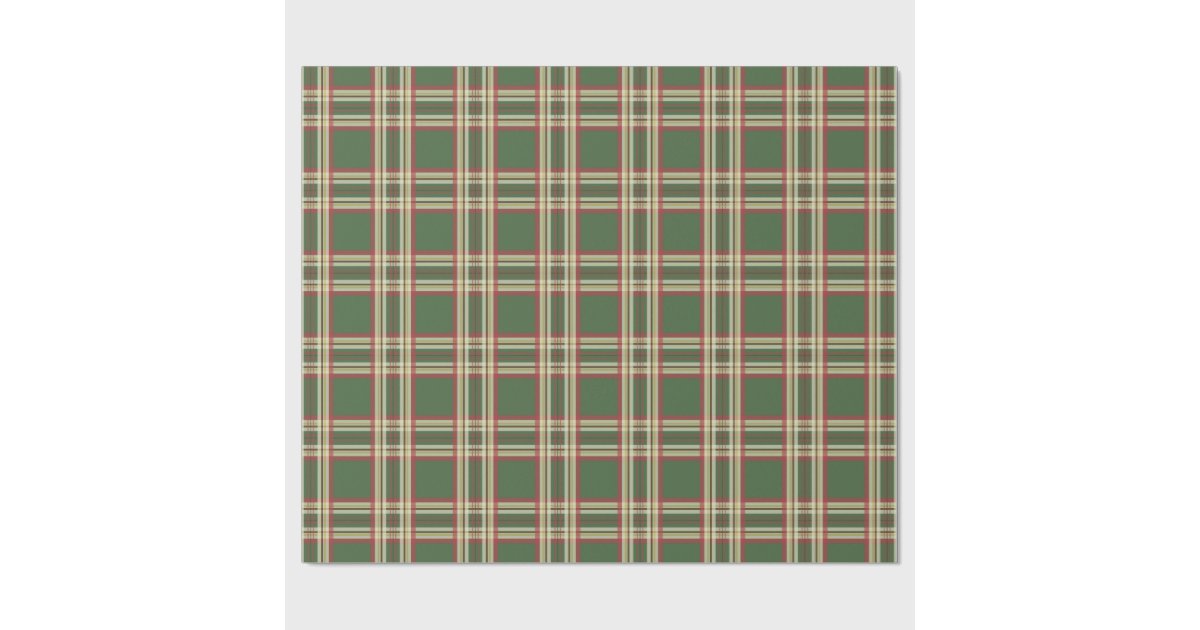 Rustic Green Plaid Christmas Wrapping Paper | Zazzle