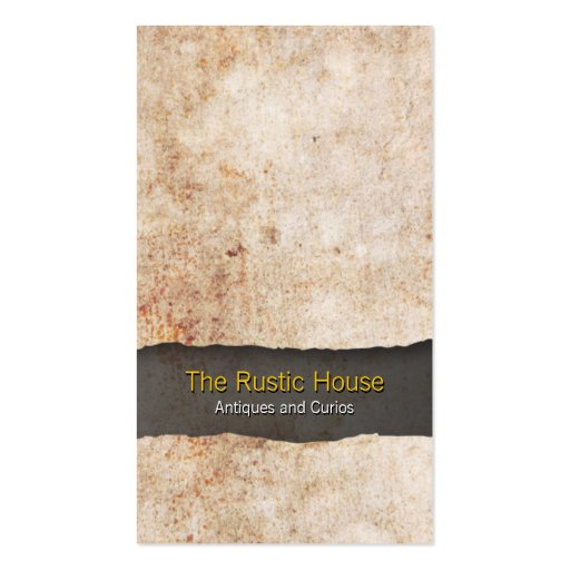 Rustic Grunge Texture Retail Trade Business Card (front side)