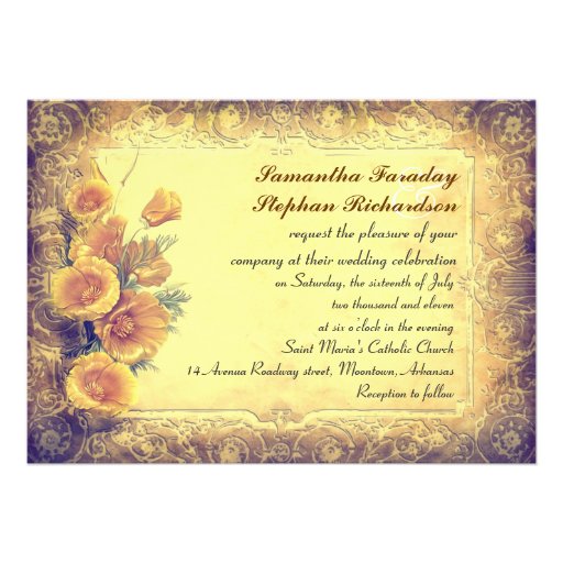 rustic grungy antique wedding invitations