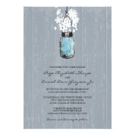 Rustic Hanging Mason Jar Wedding Custom Invitations