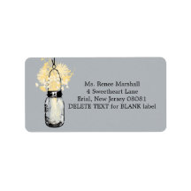 Rustic Hanging Mason Jar Wedding Custom Address Labels
