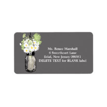 Rustic Hanging Mason Jar Wedding Labels