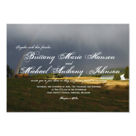 Rustic Hay Bales Country Wedding Invitations 4.5