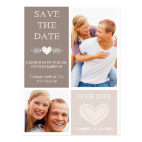 Rustic Heart Doodles Save the Date Photo Postcard