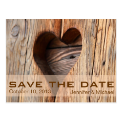 Rustic Heart Vintage Save the Date Post Cards