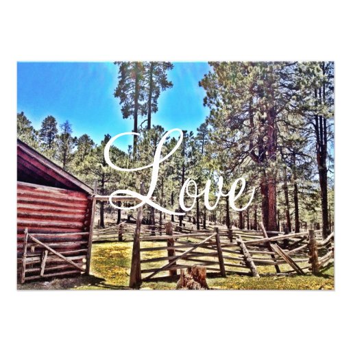 Rustic Horse Barn Corral Wedding Invitation
