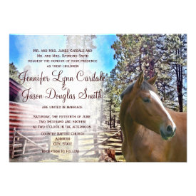 Rustic Horse Barn Corral Wedding Invitation Custom Invitations