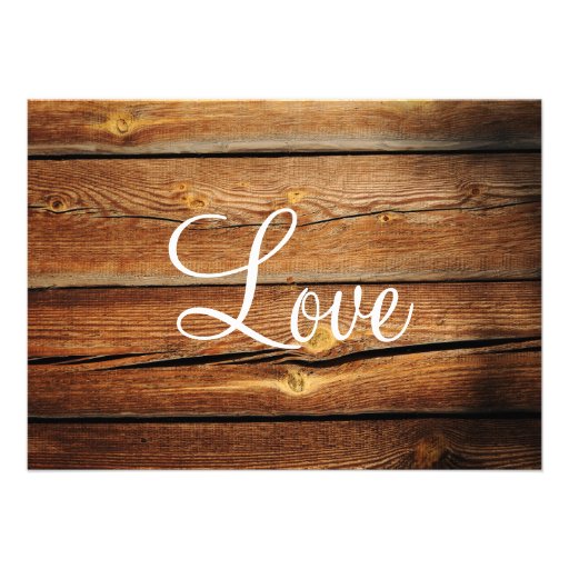 Rustic Horse Barn Wood Wedding Invitations