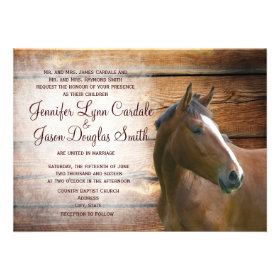 Rustic Horse Barn Wood Wedding Invitations Custom Invitations