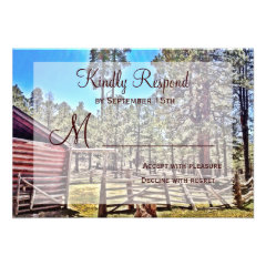 Rustic Horse Corral Country Wedding RSVP Cards