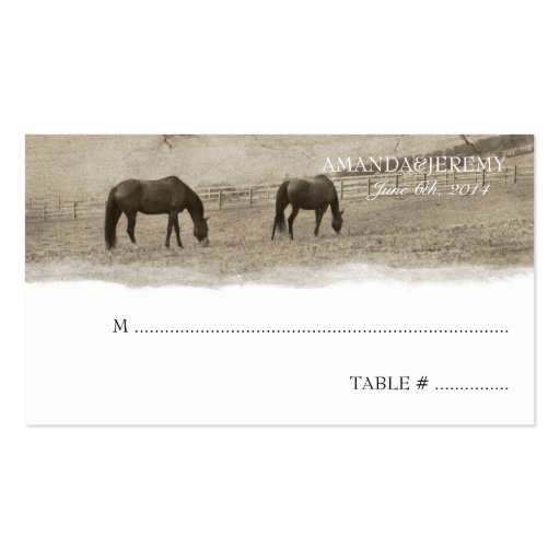 Rustic Horse Farm Seating Cards Business Cards (front side)