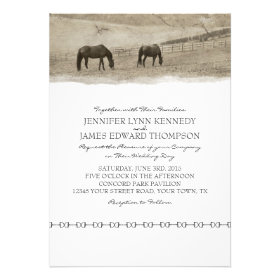 Rustic Horse Farm Wedding Custom Invite