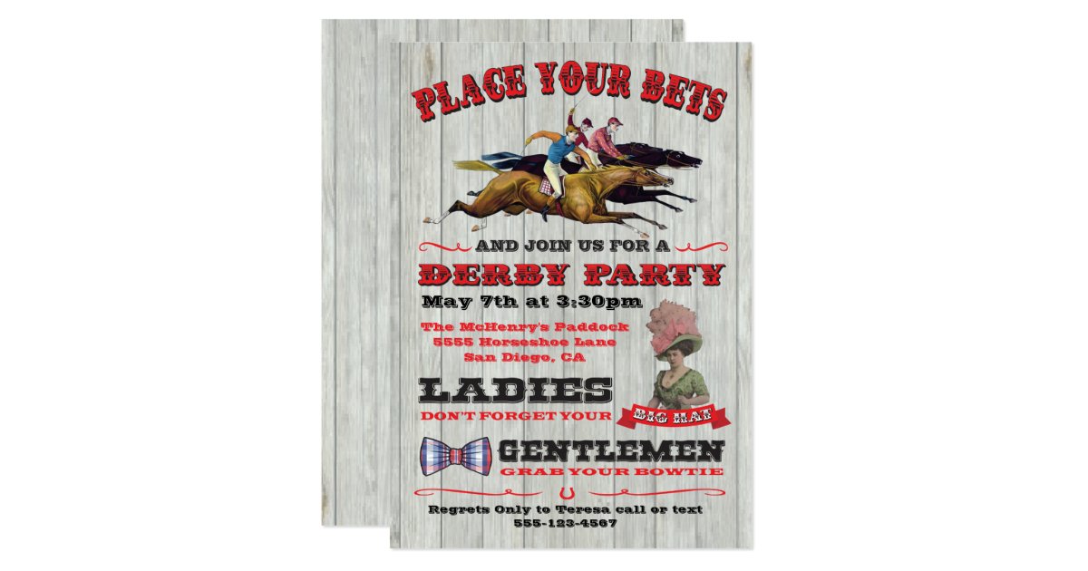 Rustic Horse Racing Derby Party Poster Invitation Zazzle