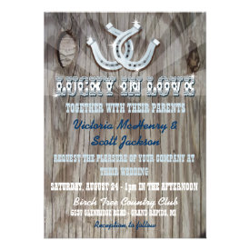 Rustic Horseshoe Western  Wedding Invitations