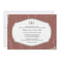 Rustic Horseshoes Barn Wedding Personalized Invites