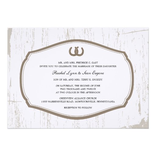 Rustic Horseshoes Barn Wedding Invitations