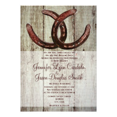 Rustic Horseshoes Country Style Wedding Invitation