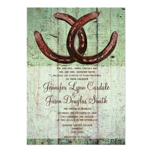 Rustic Horseshoes Country Style Wedding Invitation