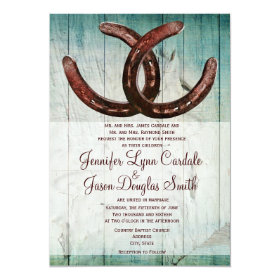 Rustic Horseshoes Country Style Wedding Invitation 5