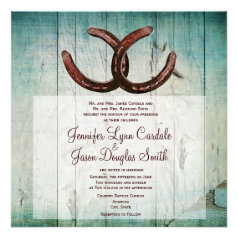 Rustic Horseshoes Country Style Wedding Invitation